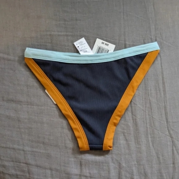 L*Space Lala Vacay Bikini Set Slate Sky Blue Inka Gold - Picture 10 of 14